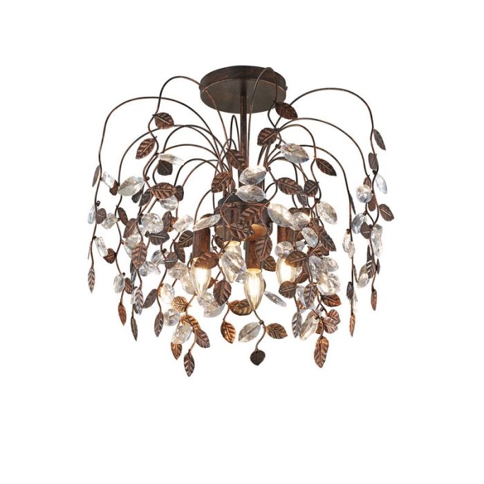 Vintage plafondlamp roestkleurig, Charlotte