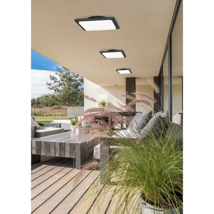 Antraciete buitenlamp aluminium, Elonzo, 18W, 3000K LED, IP54