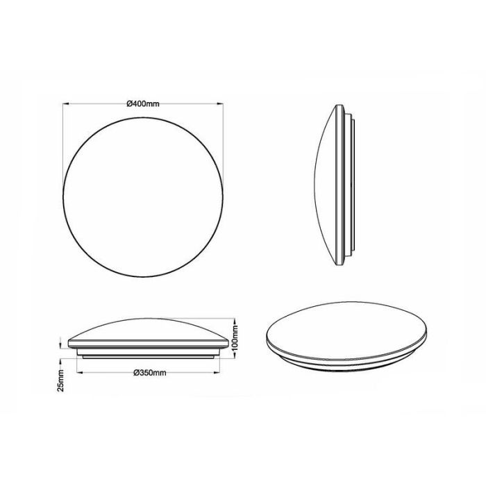 Witte plafonnière modern, Fly, 22W, 3000K LED, met afstandsbediening