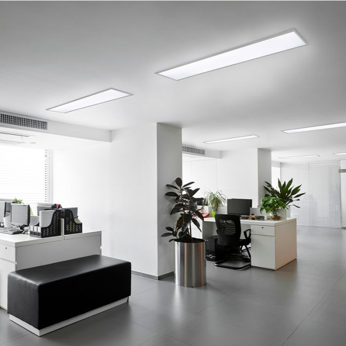Nikkelen plafonnière modern, Badria, 30W, 3000K LED