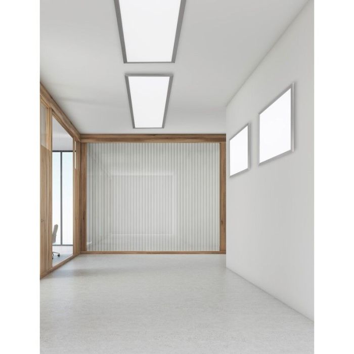 Nikkelen plafonnière modern, Badria, 30W, 3000K LED