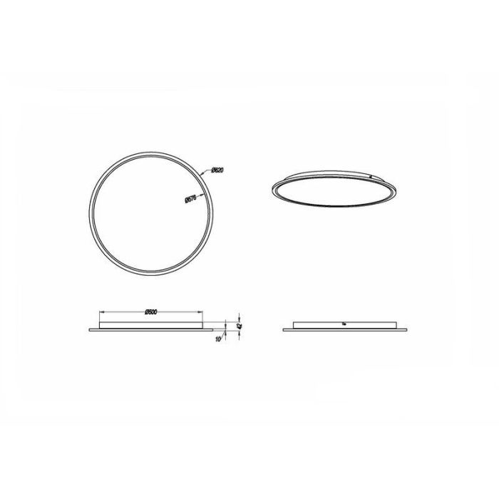 Nikkelen plafonnière modern, Badria, 30W, 3000K LED
