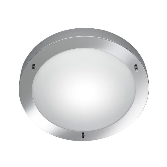 Nikkelen badkamer plafondlamp glas, Hadleigh, IP44