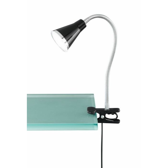 Zwarte klemspot kunststof, Taimi, 3,8W, 3000K LED, met schakelaar