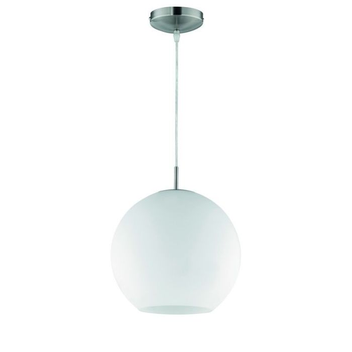 Riley hanglamp, grootste versie, mat messing en wit