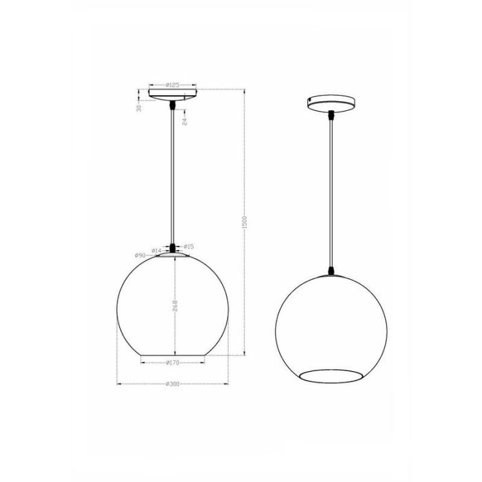 Riley hanglamp, grootste versie, mat messing en wit