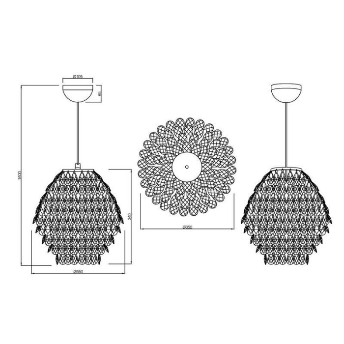 Chromen hanglamp retro, Ilse