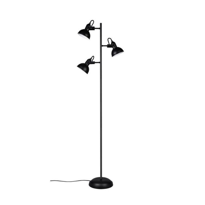 Zwarte vloerlamp industrieel, Kibek, met schakelaar