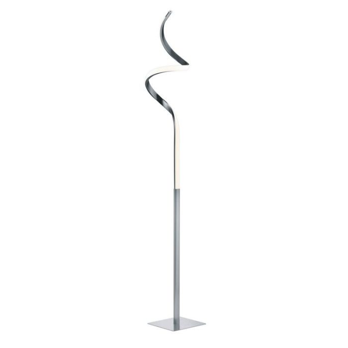 Nikkelen vloerlamp modern, Aby, 11W, 3000K LED, met touchdimmer