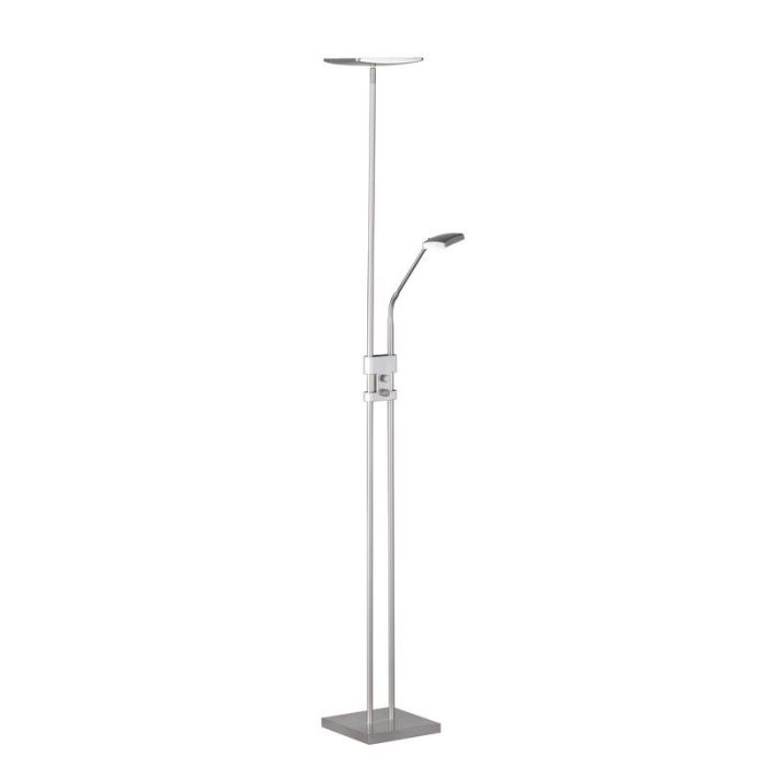 Nikkelen vloerlamp modern, Simon, 15W, 3000K LED, met schakelaar