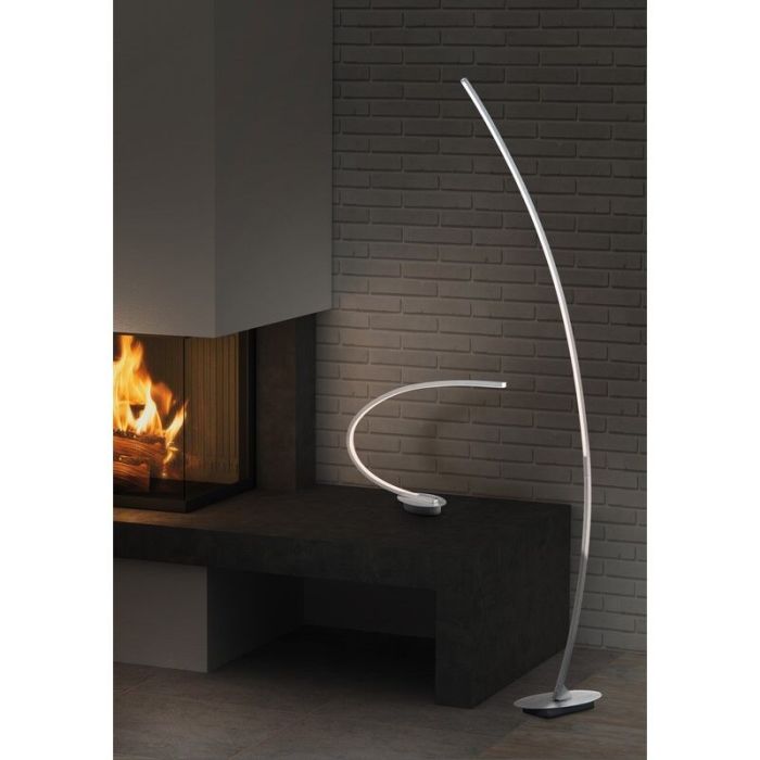 Zwarte vloerlamp design, Vessla, 11W, 3000K LED, met schakelaar