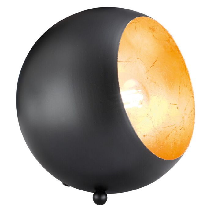 Zwarte tafellamp Berdan, metaal