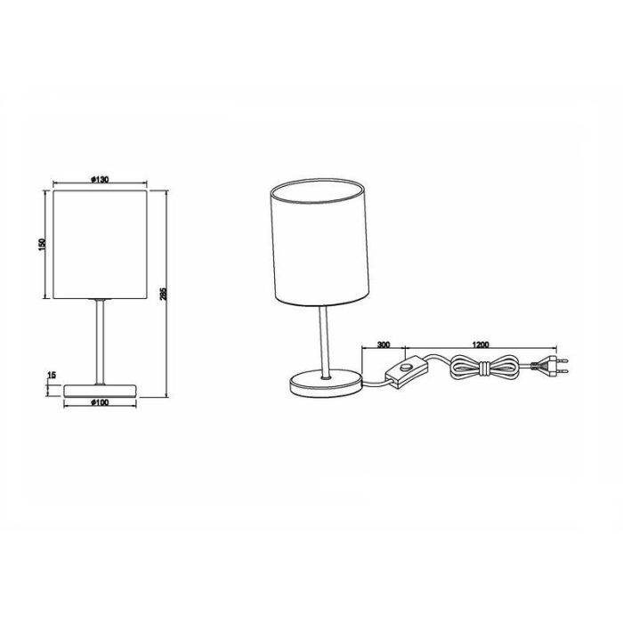 Moderne tafellamp Zoe, Chroom