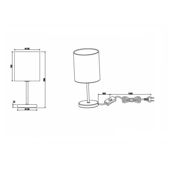Moderne tafellamp Zoe, Chroom