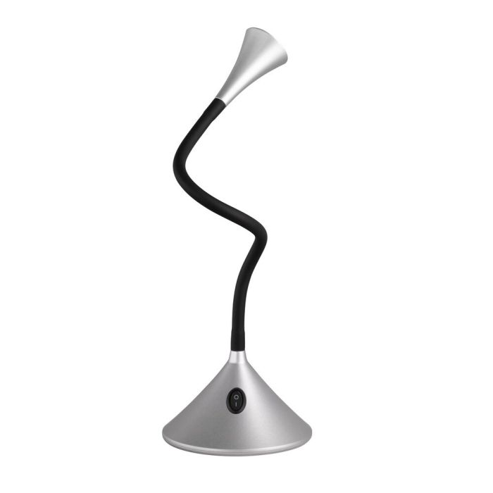 Zilveren bureaulamp modern, Yelaisa, 3W, 3000K LED, met schakelaar