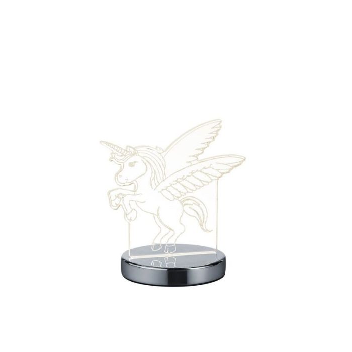 Chromen kinderkamer tafellamp design, Berivan, 7W, warm tot koud wit verstelbare LED, met schakelaar
