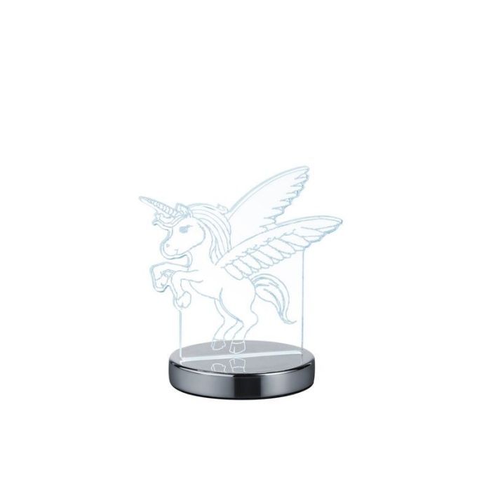 Chromen kinderkamer tafellamp design, Berivan, 7W, warm tot koud wit verstelbare LED, met schakelaar