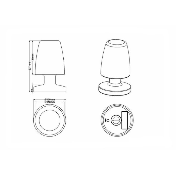 Witte buiten tafellamp modern, Maruf, 1,5W, 3000K LED, IP44, met schakelaar