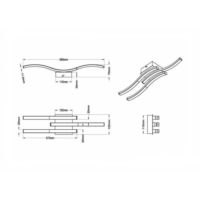 Nikkelen plafonnière design, Go, 5W, 3000K LED