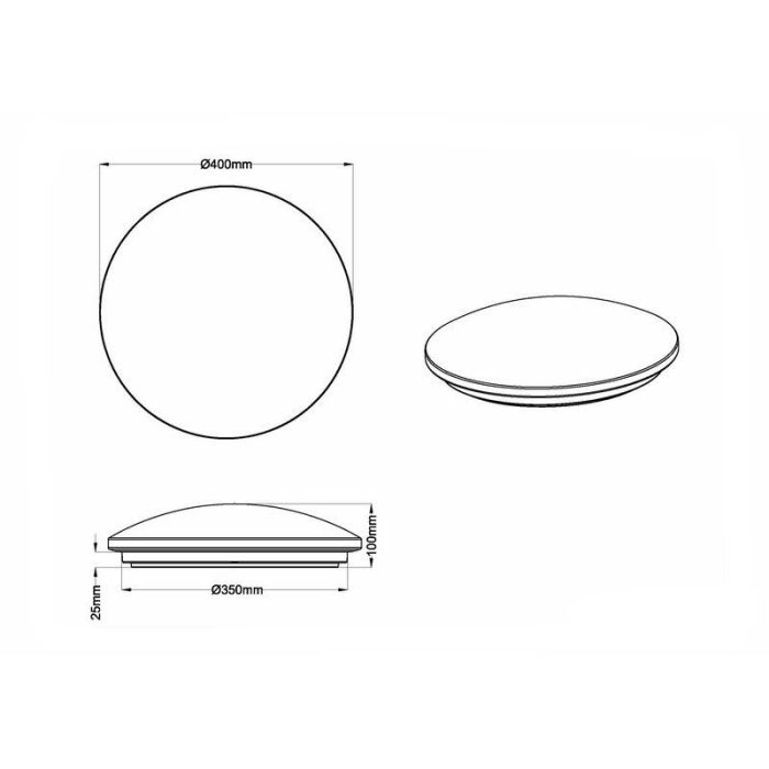 Witte plafonnière kunststof, Vanysia, 18W, 4000K LED, IP44