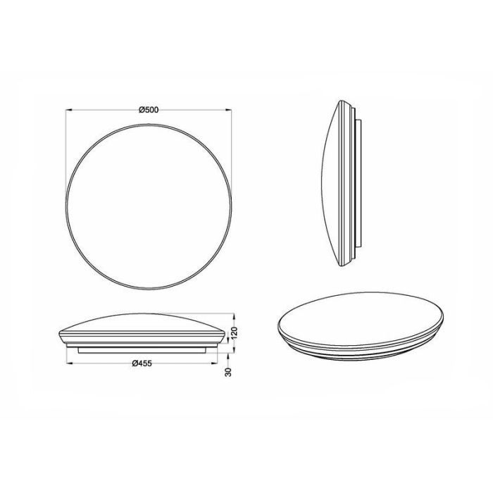 Witte plafonnière modern, Gimming, 21W, 4000K LED, IP44