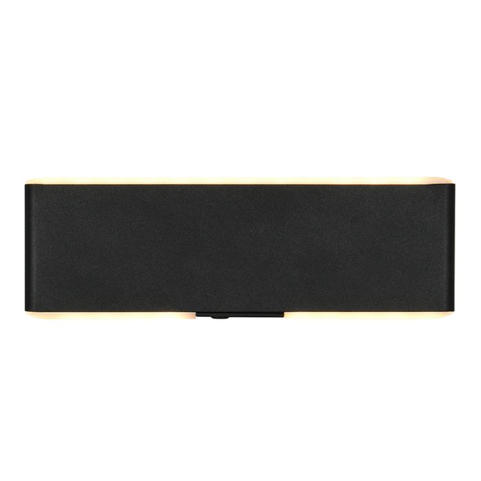 Zwarte up down wandlamp modern, Zwier, 2W, warm tot koud wit verstelbare LED, met schakelaar