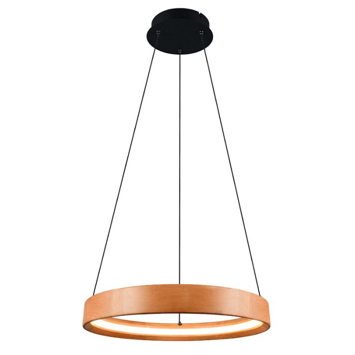 Moderne hanglamp hout, Nassima, 28W, 3000K LED, 3-staps dimbaar