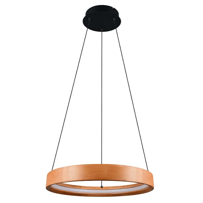 Moderne hanglamp hout, Nassima, 28W, 3000K LED, 3-staps dimbaar