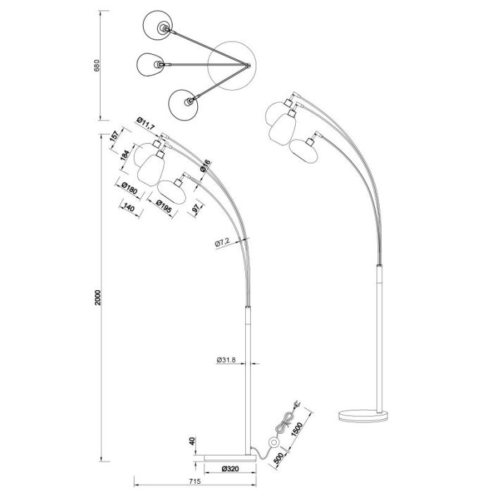 Zwarte booglamp rookglas, Ervin