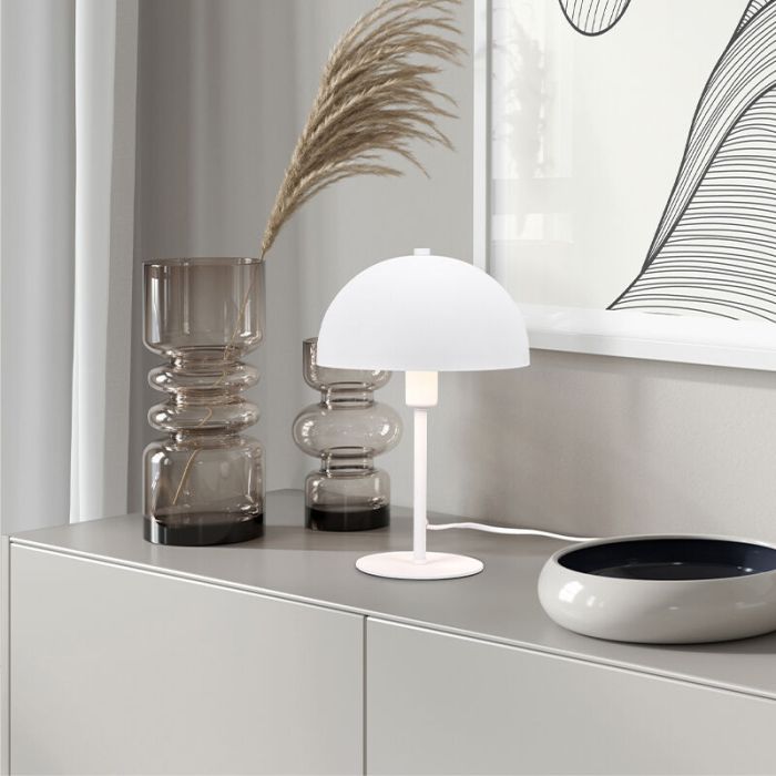 Witte tafellamp modern, Fransisca, met schakelaar