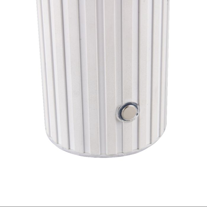 Witte oplaadbare tafellamp modern, Tugce, 2W, white switch LED, met schakelaar
