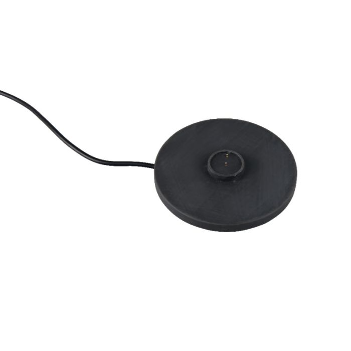 Zwarte oplaadbare tafellamp modern, Tugce, 2W, white switch LED, met schakelaar