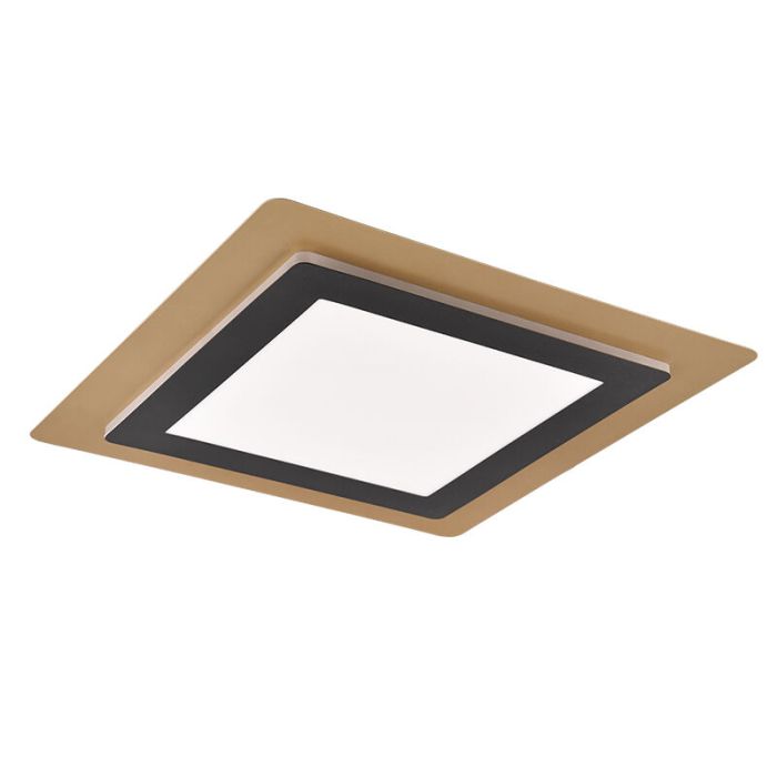 Gouden plafonnière modern, Frans, 46W, warm tot koud wit verstelbare LED, met afstandsbediening