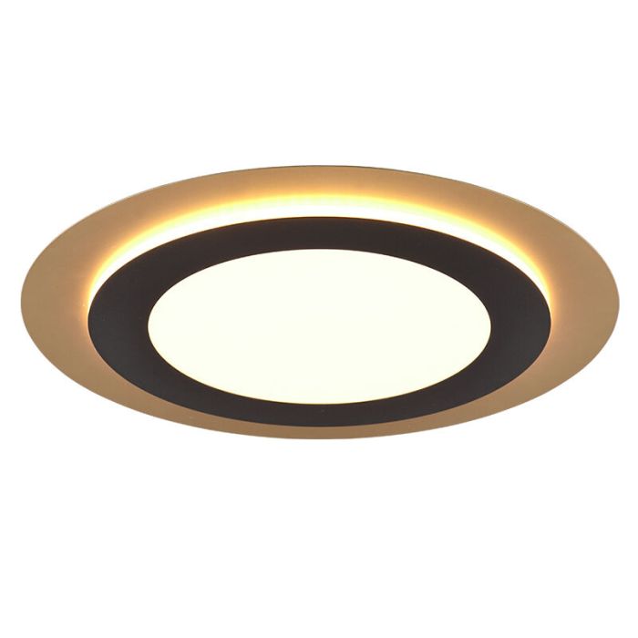 Zwarte plafonnière modern, Frans, 42W, warm tot koud wit verstelbare LED, met afstandsbediening