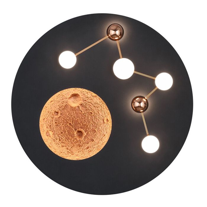 Zwarte plafonnière modern, Gilberto, 42W, warm tot koud wit verstelbare LED, 3-staps dimbaar
