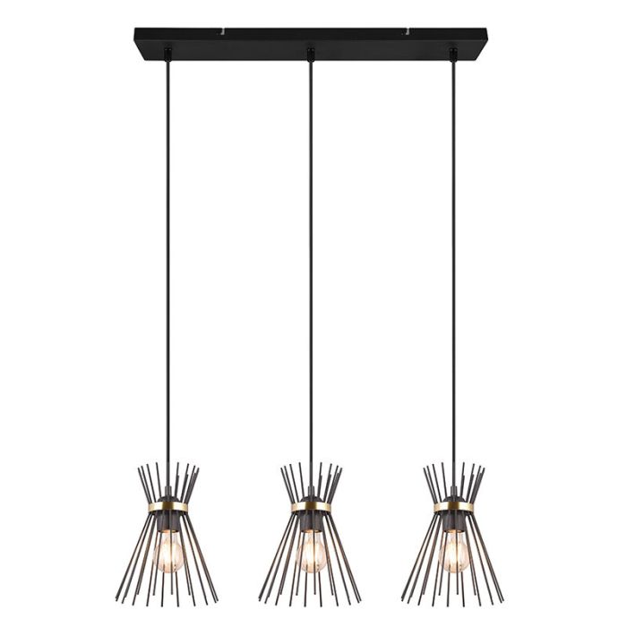 Zwarte hanglamp industrieel, Fransiscus