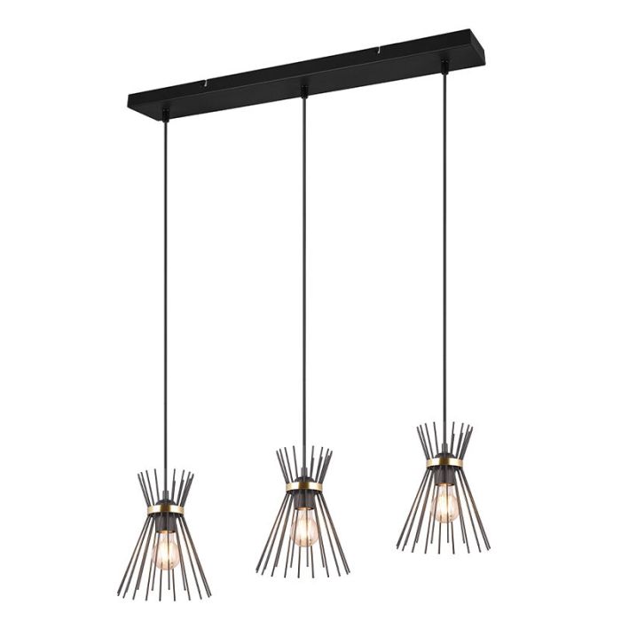Zwarte hanglamp industrieel, Fransiscus