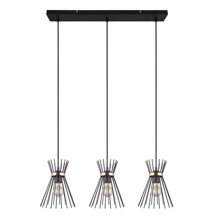Zwarte hanglamp industrieel, Fransiscus