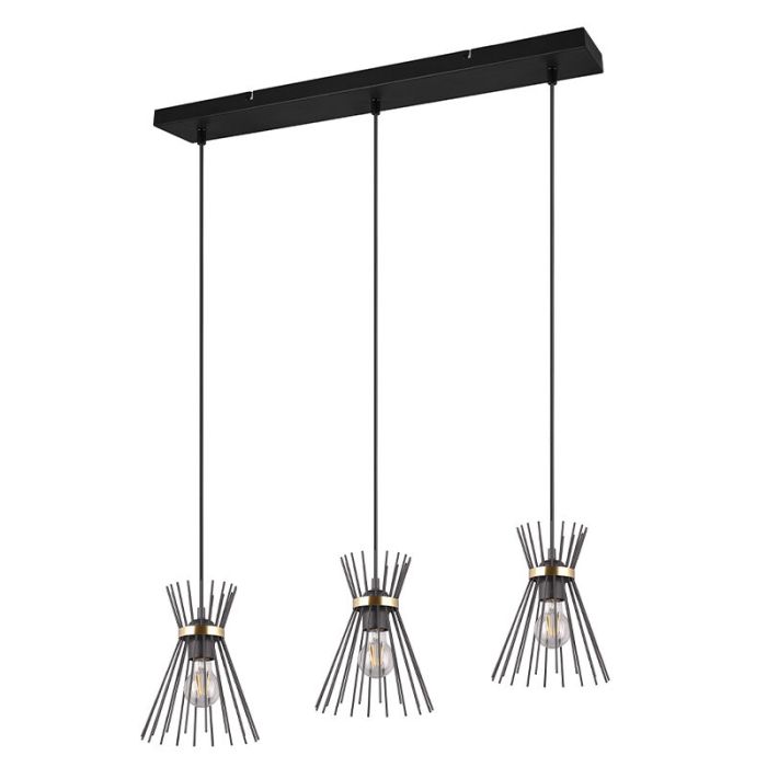 Zwarte hanglamp industrieel, Fransiscus