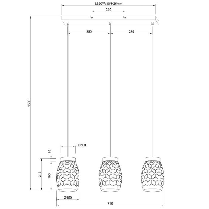 Witte hanglamp modern, Delana