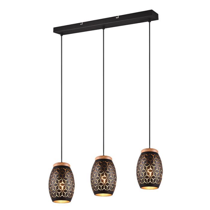 Zwarte hanglamp modern, Delana