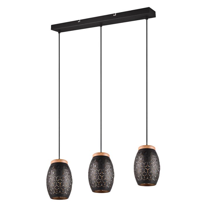 Zwarte hanglamp modern, Delana