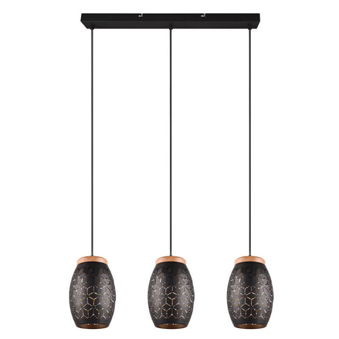 Zwarte hanglamp modern, Delana