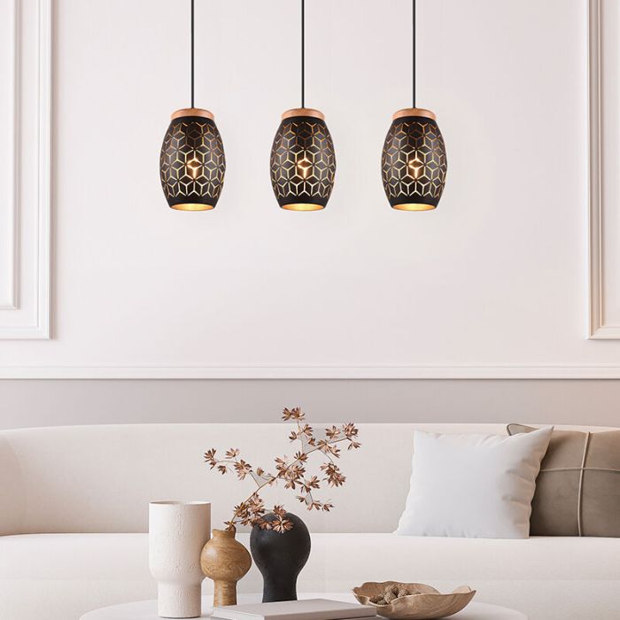 Zwarte hanglamp modern, Delana