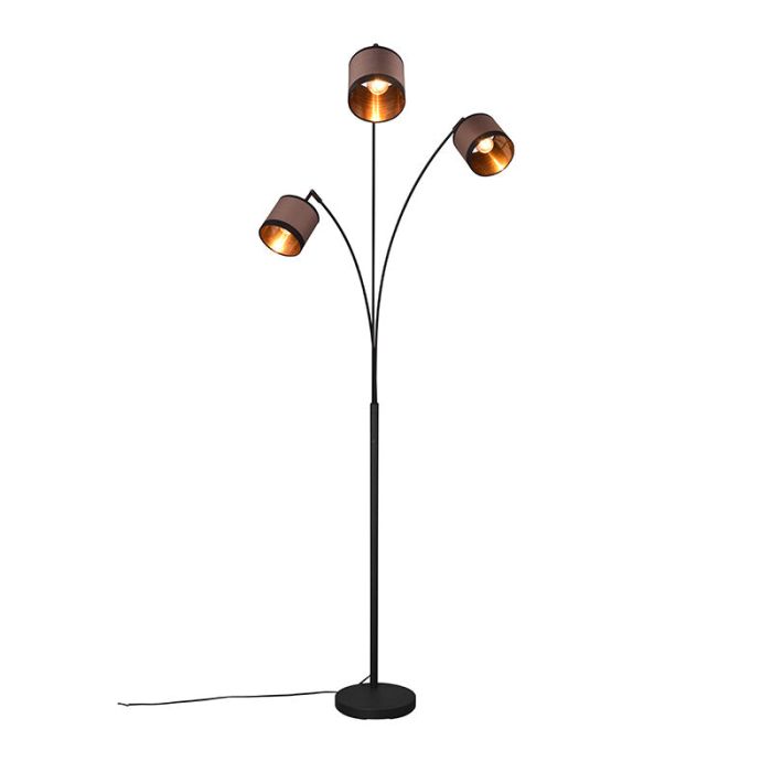 Taupe booglamp modern, Denley, met schakelaar