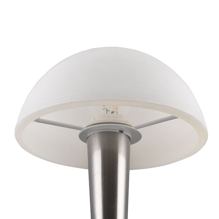 Nikkelen tafellamp modern, Delila, met touchdimmer