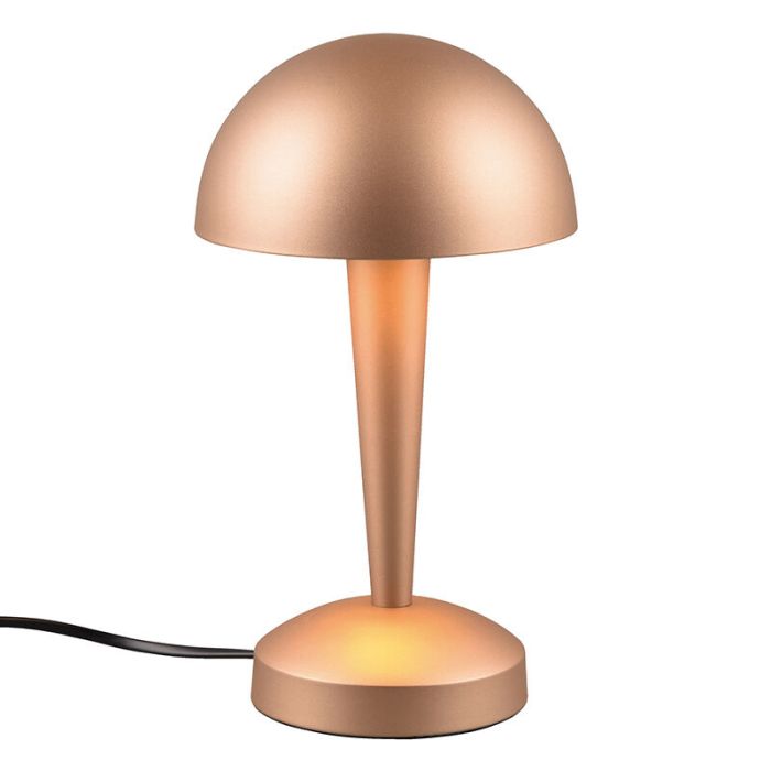 Taupe tafellamp modern, Delila, met touchdimmer