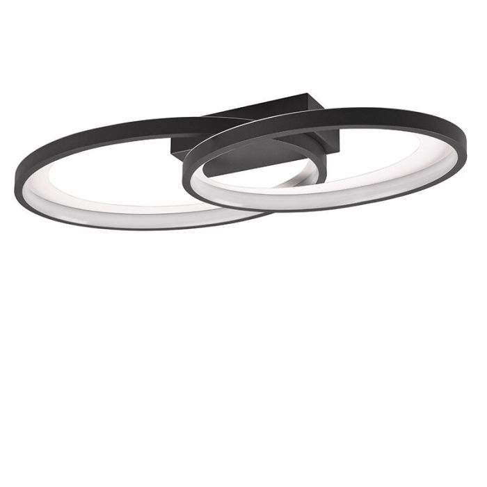 Zwarte plafonnière modern, Ersan, 25W, 3000K LED