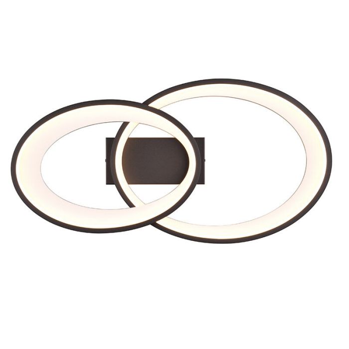Zwarte plafonnière modern, Ersan, 25W, 3000K LED