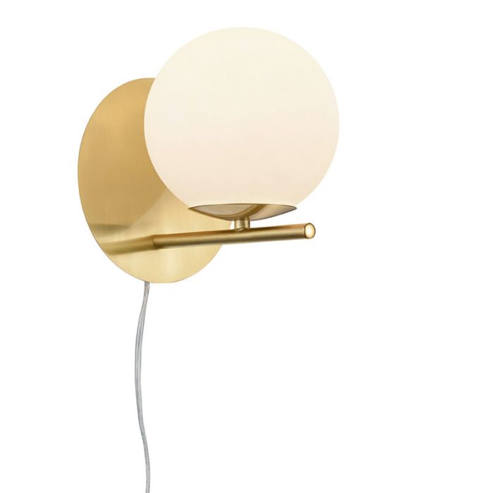 Messing wandlamp modern, Silkis, met schakelaar